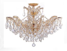 Crystorama 4439-GD-CL-MWP_CEILING - Maria Theresa 6 Light Hand Cut Crystal Gold Ceiling Mount