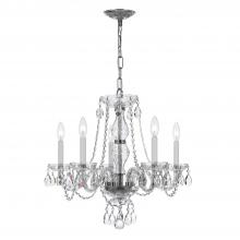 Crystorama 5085-CH-CL-MWP - Traditional Crystal 5 Light Crystal Polished Chrome Chandelier