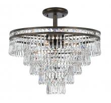 Crystorama 5264-EB-CL-MWP_CEILING - Mercer 7 Light Hand Cut Crystal English Bronze Ceiling Mount