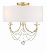 Crystorama DEL-90803-AG_CEILING - Delilah 3 Light Aged Brass Ceiling Mount