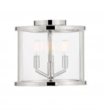 Crystorama DEV-B8003-PN_CEILING - Libby Langdon for Crystorama Devon 3 Light Polished Nickel Ceiling Mount
