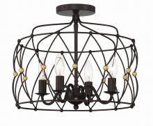Crystorama ZUC-A9030-EB-GA_CEILING - Zucca 4 Light English Bronze + Antique Gold Ceiling Mount