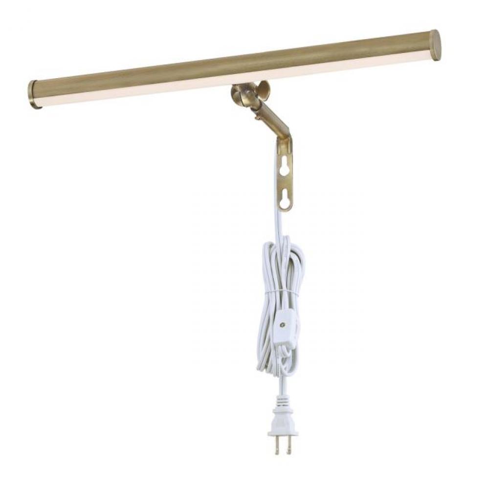 14 in. 4W Adjustable LED Picture Light with Decorative Hinge Antique Brass Finish, 3000K