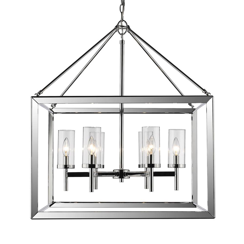 Smyth 6 Light Chandelier in Chrome with Clear Glass