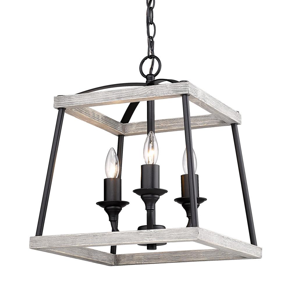 Teagan 3-Light Pendant in Natural Black with Gray Harbor Accents