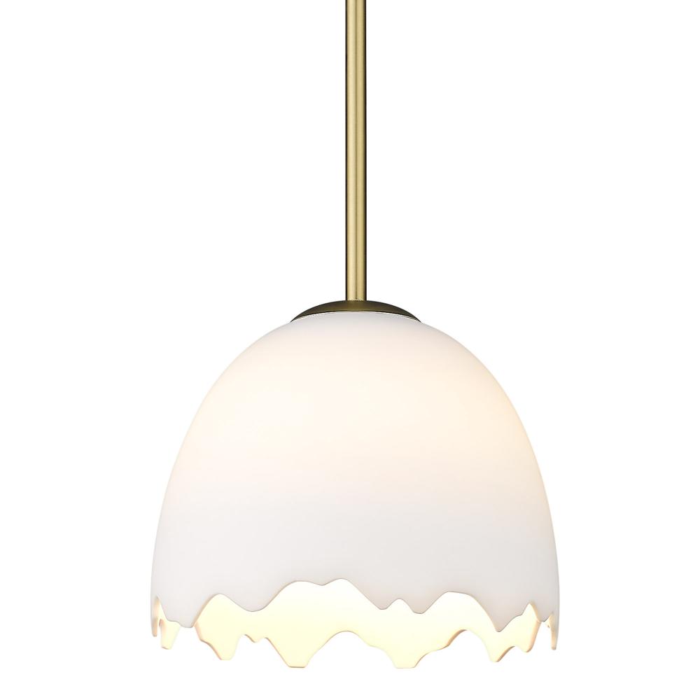 Brinkley Small Pendant in Brushed Champagne Bronze with Porcelain Shade