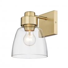 Golden 0314-1W BCB-CLR - Remy BCB 1 Light Wall Sconce in Brushed Champagne Bronze with Clear Glass Shade
