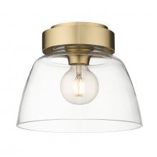 Golden 0314-FM10 BCB-CLR - Remy BCB Flush Mount - 10" in Brushed Champagne Bronze with Clear Glass Shade