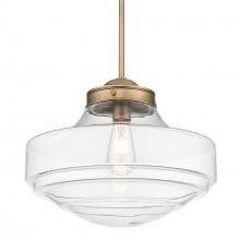 Golden 0508-L MBS-CLR - Ingalls Large Pendant in Modern Brass and Clear Glass Shade