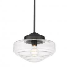Golden 0508-M BLK-CLR - Ingalls Medium Pendant in Matte Black with Clear Glass Shade