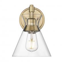 Golden 0511-1W BCB-CLR - Malta BCB 1 Light Wall Sconce in Brushed Champagne Bronze with Clear Glass Shade