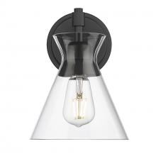 Golden 0511-1W BLK-CLR - Malta 1 Light Wall Sconce in Matte Black with Clear Glass Shade