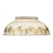 Golden 0865-FM AGV-AI - Kinsley Flush Mount in Aged Galvanized Steel with Antique Ivory Shade
