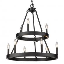 Golden 1017-36 BLK - 2 Tier - 9 Light Chandelier