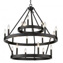 Golden 1017-396 BLK - 3 Tier - 18 Light Chandelier