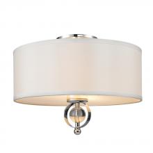 Golden 1030-FM CH - Cerchi Flush Mount in Chrome with Opal Satin Shade