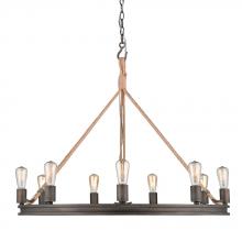 Golden 1048-9 GMT - Chatham 9 Light Chandelier in Gunmetal Bronze