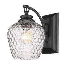 Golden 1088-1W BLK-CLR - Adeline 1 Light Wall Sconce in Matte Black with Clear Glass Shade