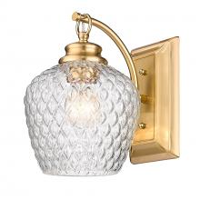 Golden 1088-1W MBG-CLR - Adeline MBG 1 Light Wall Sconce in Modern Brushed Gold with Clear Glass Shade