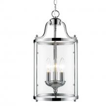 Golden 1157-3P CH - Payton 3-Light Pendant in Chrome with Clear Glass