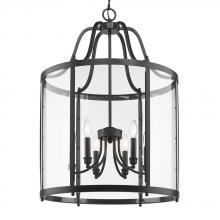Golden 1157-6P BLK - Payton 6-Light Pendant in Matte Black with Clear Glass