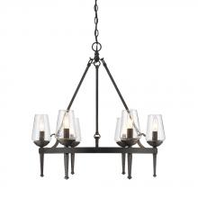 Golden 1208-6 DNI - Marcellis 6 Light Chandelier in Dark Natural Iron with Clear Glass