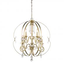 Golden 1323-9 WG - Ella 2 Tier - 9 Light Chandelier in White Gold