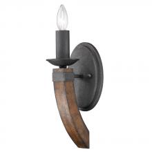 Golden 1821-1W BI - Madera 1-Light Wall Sconce Torchiere in Black Iron with