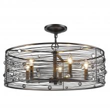 Golden 1998-5SF EBB - Bijoux 5SF Light Semi-Flush in Brushed Etruscan Bronze