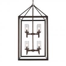 Golden 2073-8P GMT-CLR - Smyth 8 Light Pendant in Gunmetal Bronze with Clear Glass