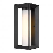 Golden 2073-OWM NB-OP - Smyth Outdoor Medium Wall Sconce in Natural Black with Opal Glass
