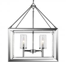 Golden 2074-4 CH-CLR - Smyth 4 Light Chandelier in Chrome with Clear Glass