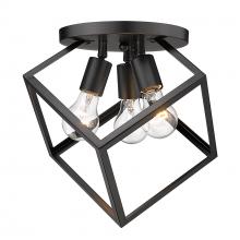 Golden 2086-3SF BLK - 3 Light Semi-Flush