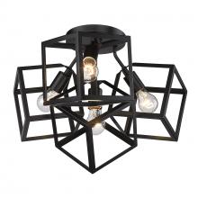 Golden 2086-4SF BLK - 4 Light Semi-Flush