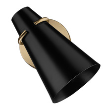 Golden 2122-1W MBS-BLK - Reeva 1 Light Wall Sconce in Modern Brass with Matte Black Shade