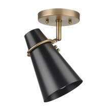 Golden 2122-SF MBS-BLK - Reeva Semi-Flush in Modern Brass with Matte Black Shade