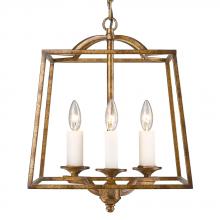 Golden 3072-3P GG - Athena 3 Light Pendant in Grecian Gold (Incandescent)