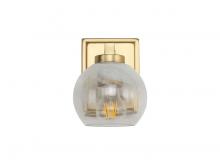 Golden 3094-BA1 BCB-ALA - Elliott 1-Light Vanity Light in Brushed Champagne Bronze with Alabaster Shade