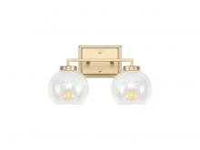 Golden 3094-BA2 BCB-ALA - Elliott 2-Light Vanity Light in Brushed Champagne Bronze with Alabaster Shade