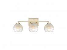 Golden 3094-BA3 BCB-ALA - Elliott 3-Light Vanity Light in Brushed Champagne Bronze with Alabaster Shade