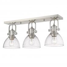 Golden 3118-3SF PW-SD - Hines 3-Light Semi-Flush in Pewter with Seeded Glass