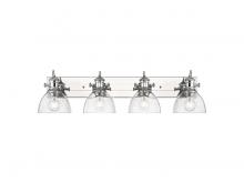 Golden 3118-BA4 CH-SD - Hines 4-Light Vanity Light in Chrome with Seeded Glass