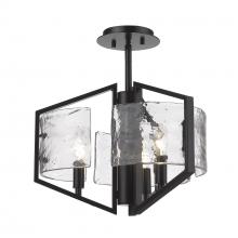 Golden 3162-SF BLK-HWG - Varsha Semi-Flush in Matte Black