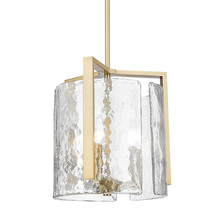Golden 3164-3P BCB-HWG - Aenon 3-Light Pendant in Brushed Champagne Bronze with Hammered Water Glass Shade