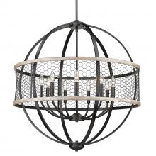 Golden 3170-9 BLK-CW - 9 Light Chandelier