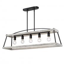 Golden 3184-LP NB-GH - Teagan Linear Pendant in Natural Black with Gray Harbor Accents