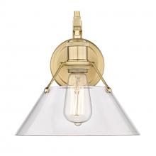 Golden 3306-1W BCB-CLR - Orwell BCB 1 Light Wall Sconce in Brushed Champagne Bronze with Clear Glass Shade