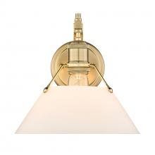 Golden 3306-1W BCB-OP - Orwell BCB 1 Light Wall Sconce in Brushed Champagne Bronze with Opal Glass Shade