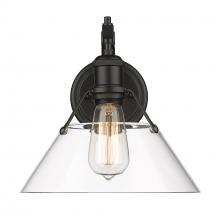 Golden 3306-1W BLK-CLR - Orwell BLK 1 Light Wall Sconce in Matte Black with Clear Glass Shade