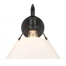 Golden 3306-1W BLK-OP - Orwell BLK 1 Light Wall Sconce in Matte Black with Opal Glass Shade